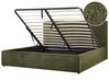 Ottoman Bed MOISSAC Boucle Dark Green 180 x 200 cm (EU Super King)