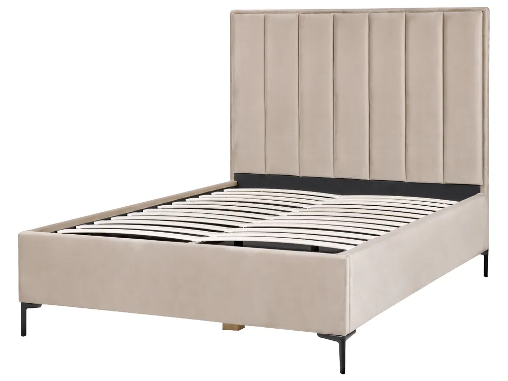 Bedroom Set SEZANNE Velvet Taupe 140 x 200 cm (EU Double)_892603