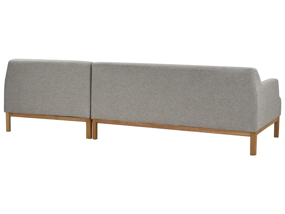 Corner Sofa 3 Seater SOSJO Fabric Light Grey Left Hand_941140