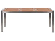 Garden Dining Set 6 Seater GROSSETO Eucalyptus Wood Brown/ White_768450