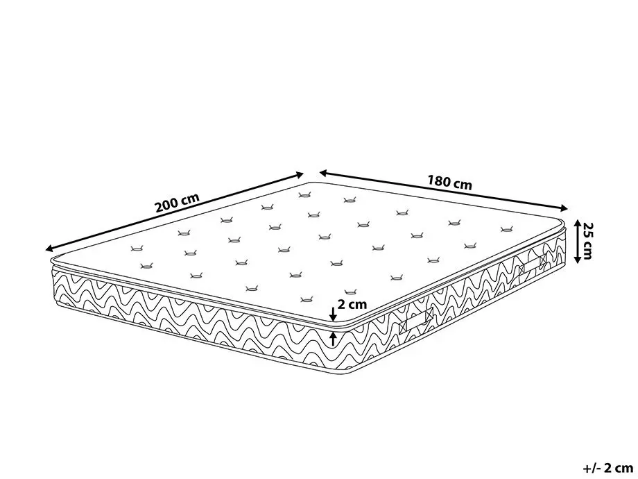 Memory Foam Pocket Spring Mattress AURA HYBRID PRO H2/3 Medium 180 x 200 cm (Super King Size)_788202