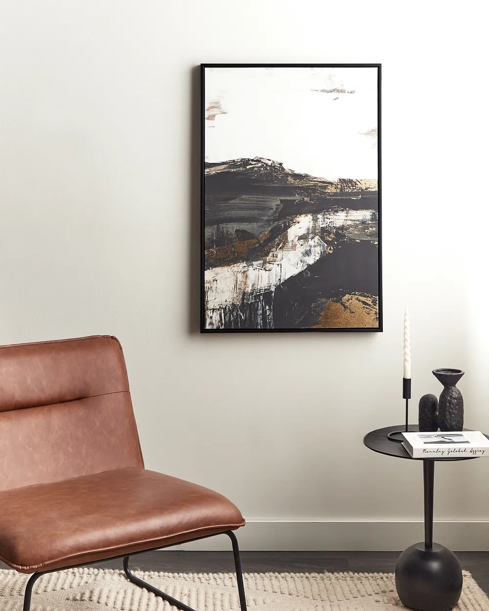 Canvas STATTE 63 x 93 cm Abstract Motif Black