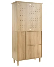 Shoe Storage with Coat Rack FORSTER Light Brown_1080296