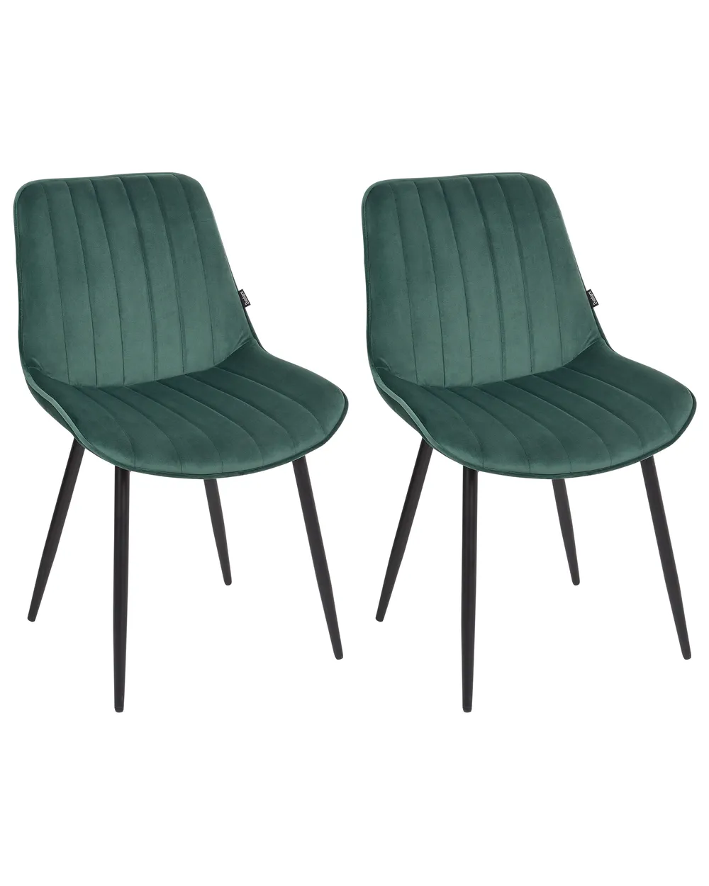 Set of 2 Dining Chairs DUBROVNIK Velvet Emerald Green