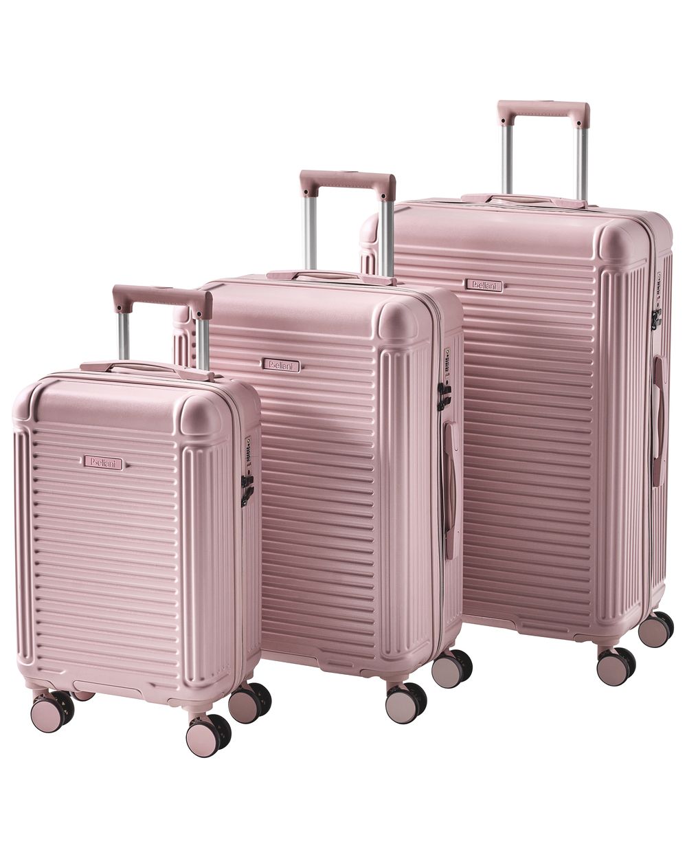 Sett med 3 hardcase-kofferter MYNTIS Rosa