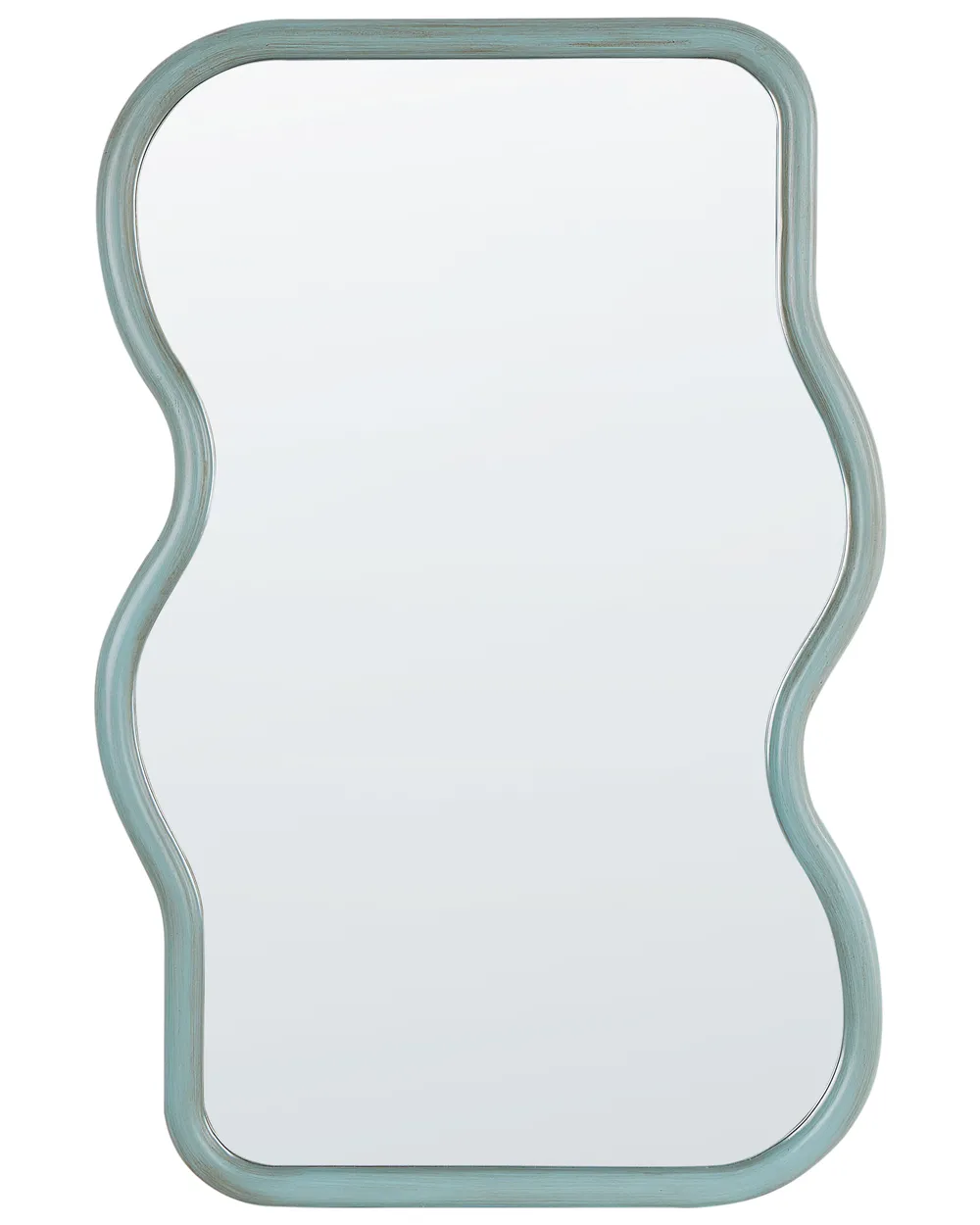 Wall Mirror RONNET 60 cm 90 cm Paulownia Wood Light Blue