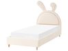 Kids Bed Rabbit Velvet LALLIAS 90 x 200 cm (EU Single) Beige