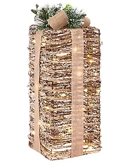 Set of 3 Christmas Decorations LED VALKAMA 54/45/30 cm Christmas Gifts Brown_1179482