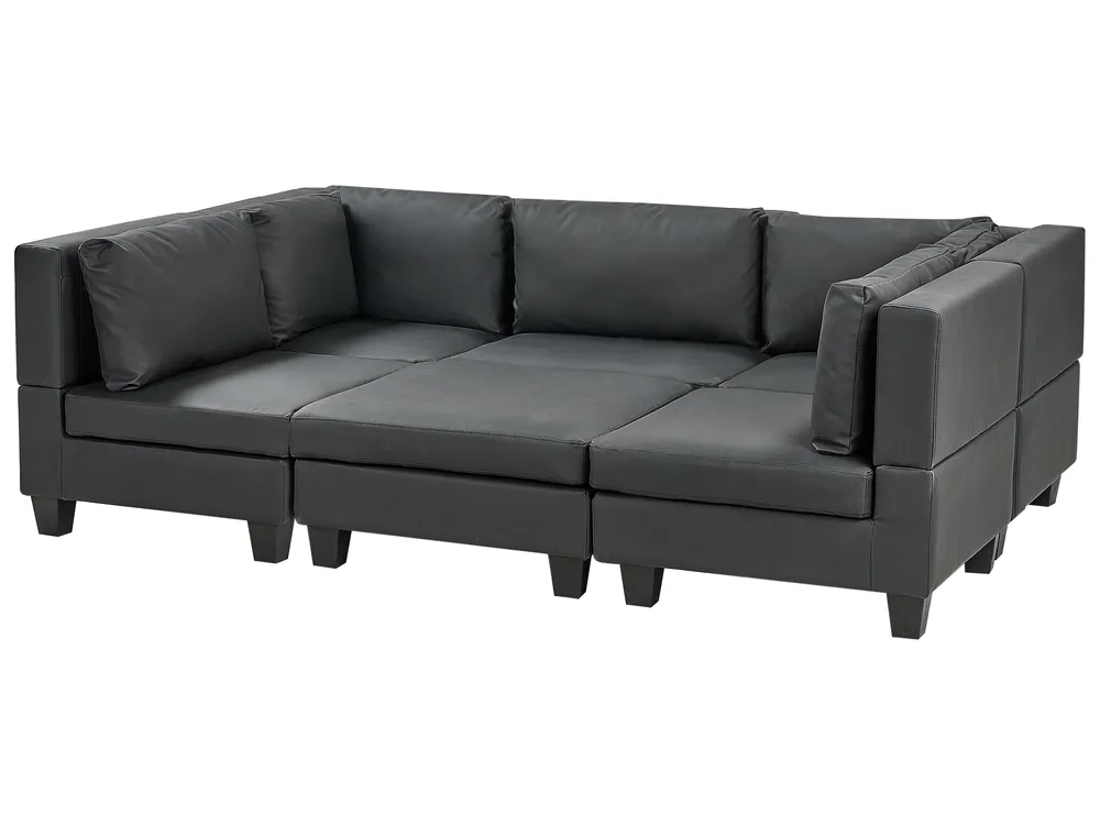 Modulär U-formad soffa 5-sits UNSTAD Konstläder Svart_936646