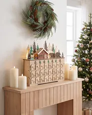 Julpynt LED HELIN 33 cm Adventskalender Ljusbrun_1145889