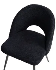 Set of 2 Dining Chairs ONAGA Boucle Black_1007380