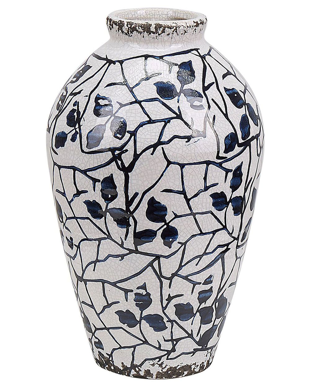Flower Vase MALLIA 22 cm Stoneware White