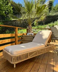 Solseng med pute OSINI PE-rotting Beige_940521