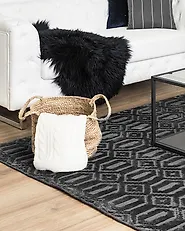 Rug ADATEPE Dark Grey 140 x 200 cm Viscose_1179355