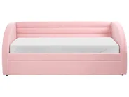 Utdragbar säng Bouclé ALBIAC 90 x 200 cm Pastellrosa_1069069