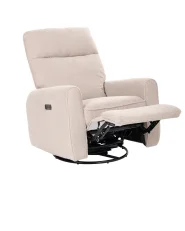Rocking Electric Recliner Chair FOBOS Swivel Boucle Light Beige_1078696