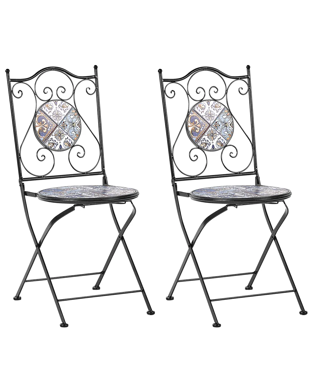 Set of 2 Garden Chairs CIVITA Metal Black_1025530