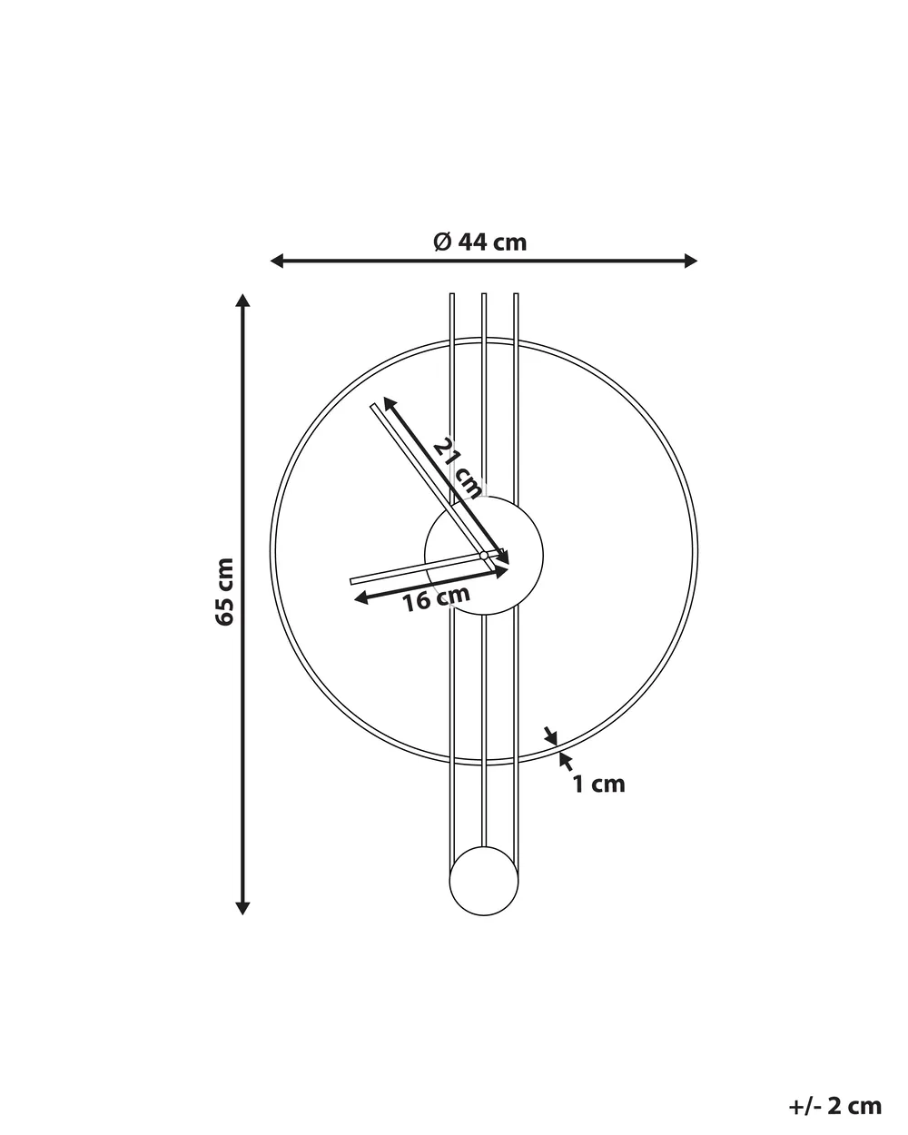 Wall Clock ANNIVIERS 44 cm Metal Black_940836