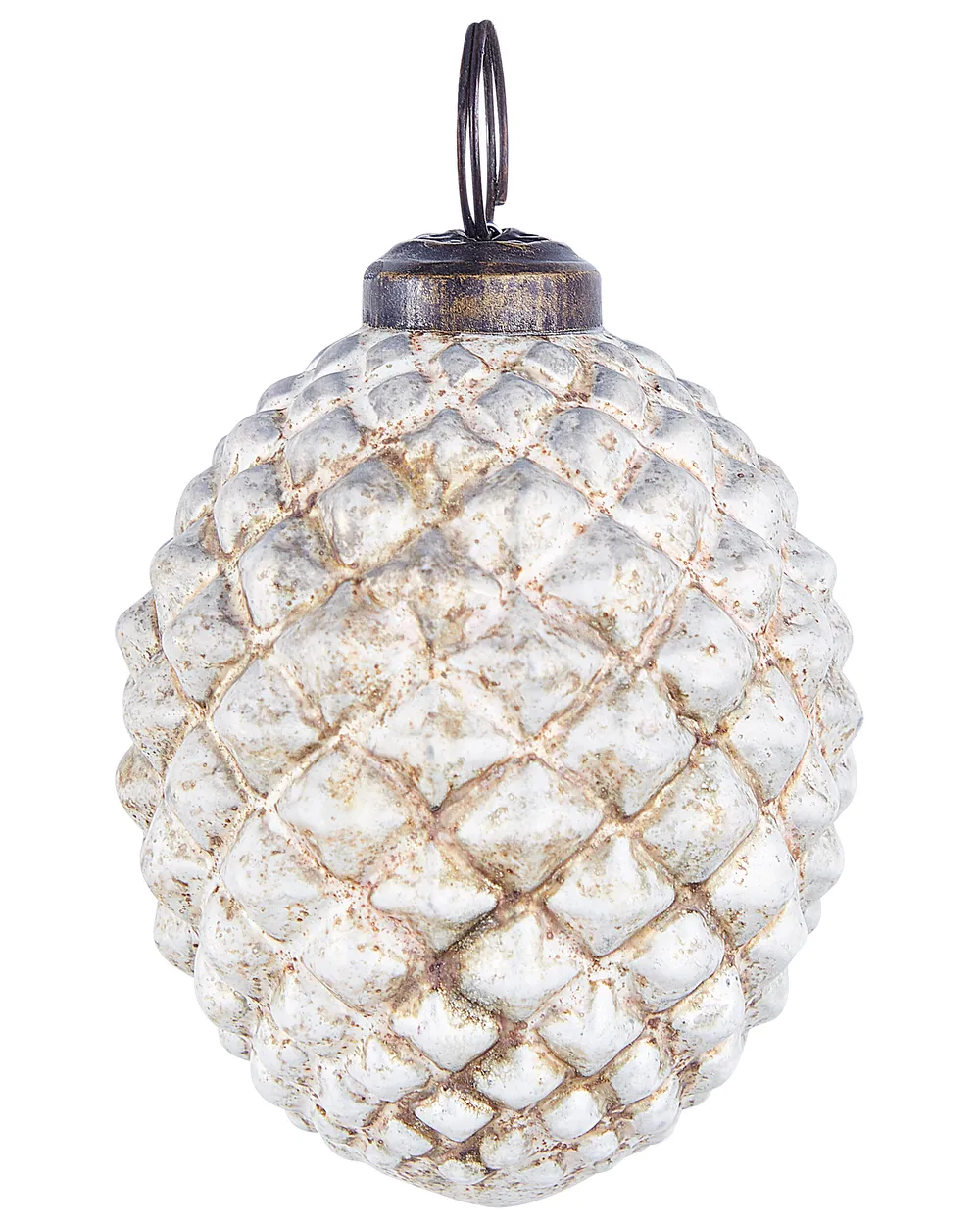 Set med 6 julgranskulor LAITON Glas Off-White_899336