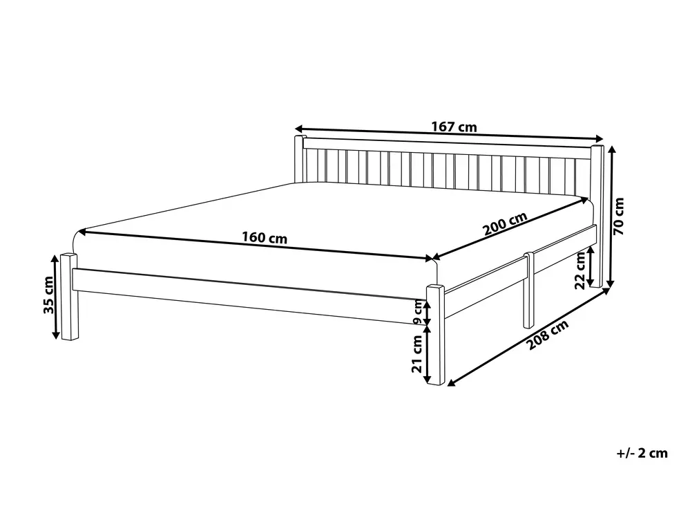 Säng med lamellram Furu FLORAC 160 x 200 cm Vit_753568