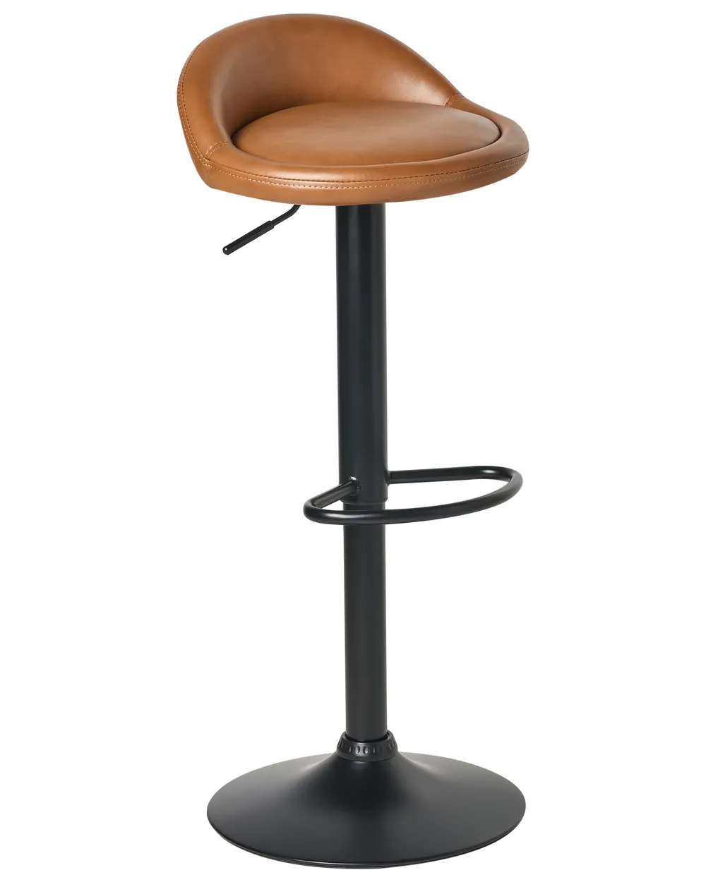 Set of 2 Bar Stools MEEDER Swivel Faux Leather Brown_1011352