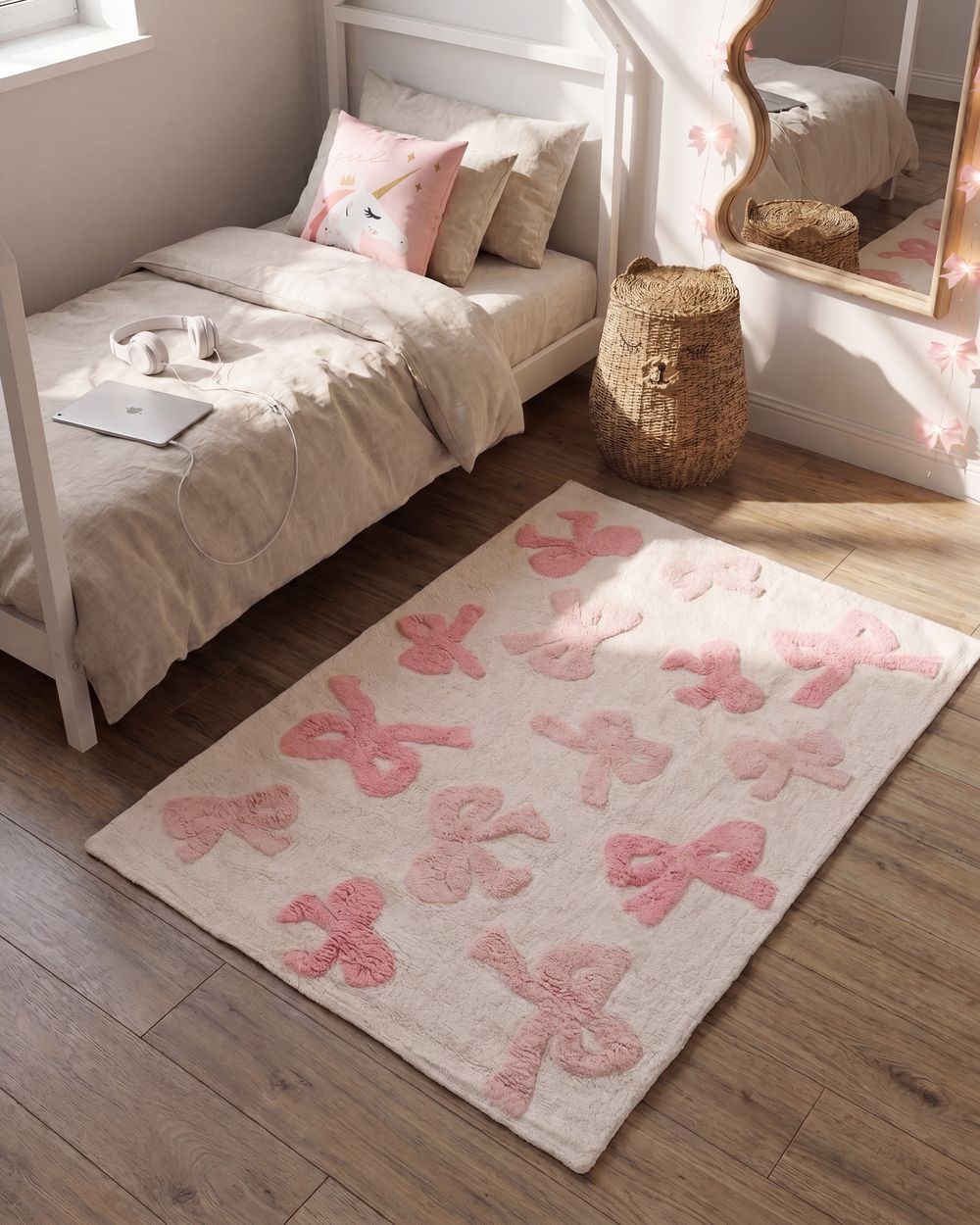 Barnmatta FITA Rosa 90 x 130 cm Bomull
