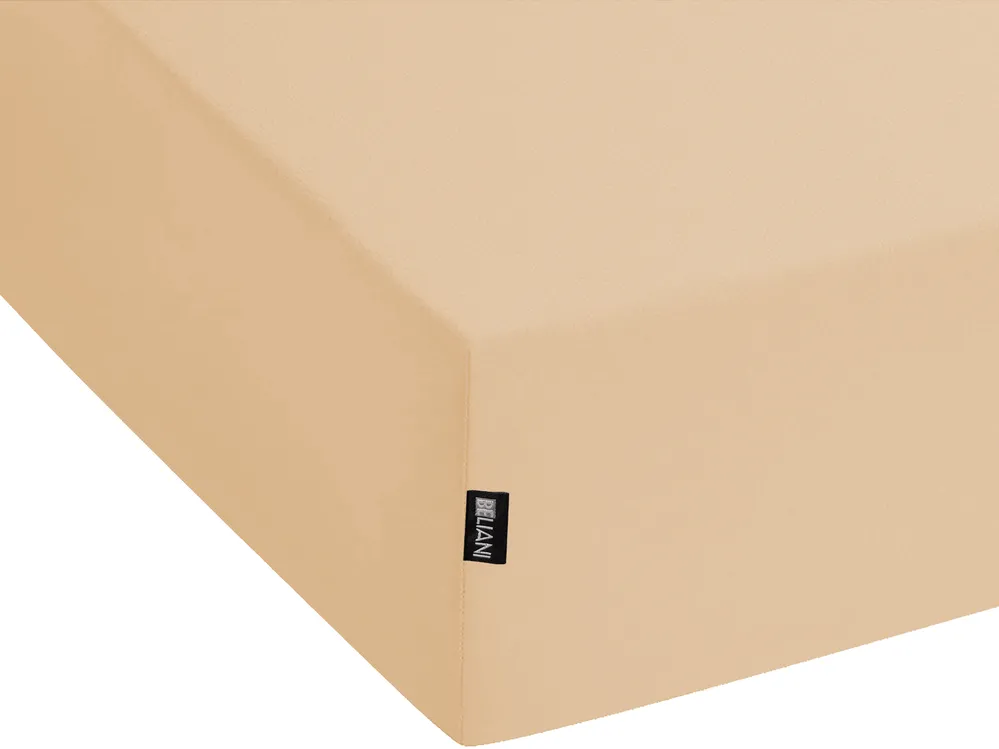 Fitted Sheet JANBU 200 x 200 cm Cotton Beige_845957