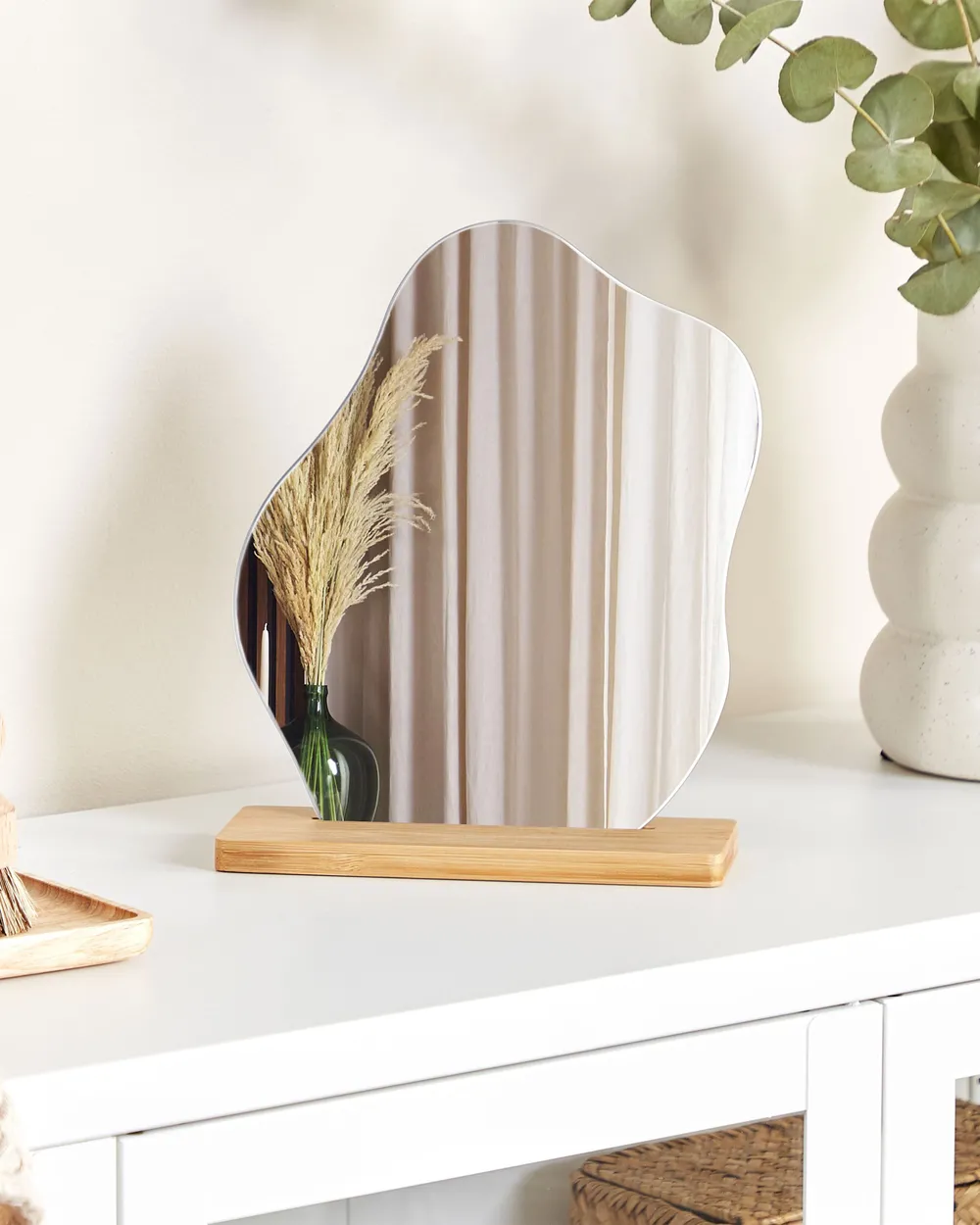 Standing Mirror LOZERE 19 cm 22 cm Bamboo Light Brown
