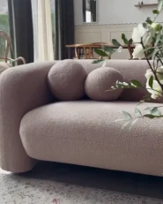 Sofa 3 Seater LEIREN Boucle Beige_978296