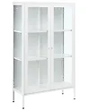 Glass Display Cabinet NASH 90 cm Metal White