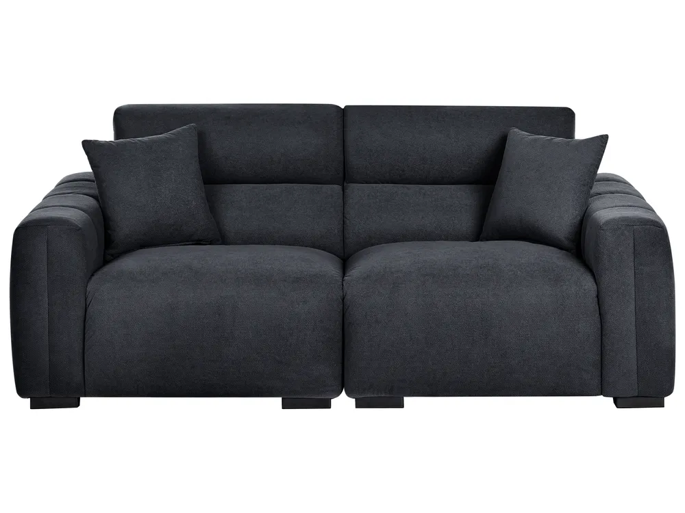 Sofa 3 Seater FAUSKAN Fabric Black