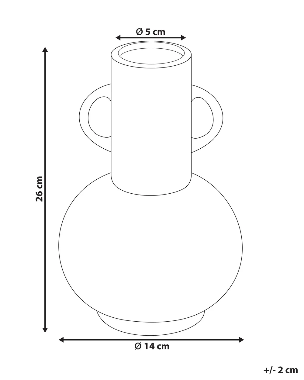 Flower Vase PEREA 26 cm Ceramic Black_846245