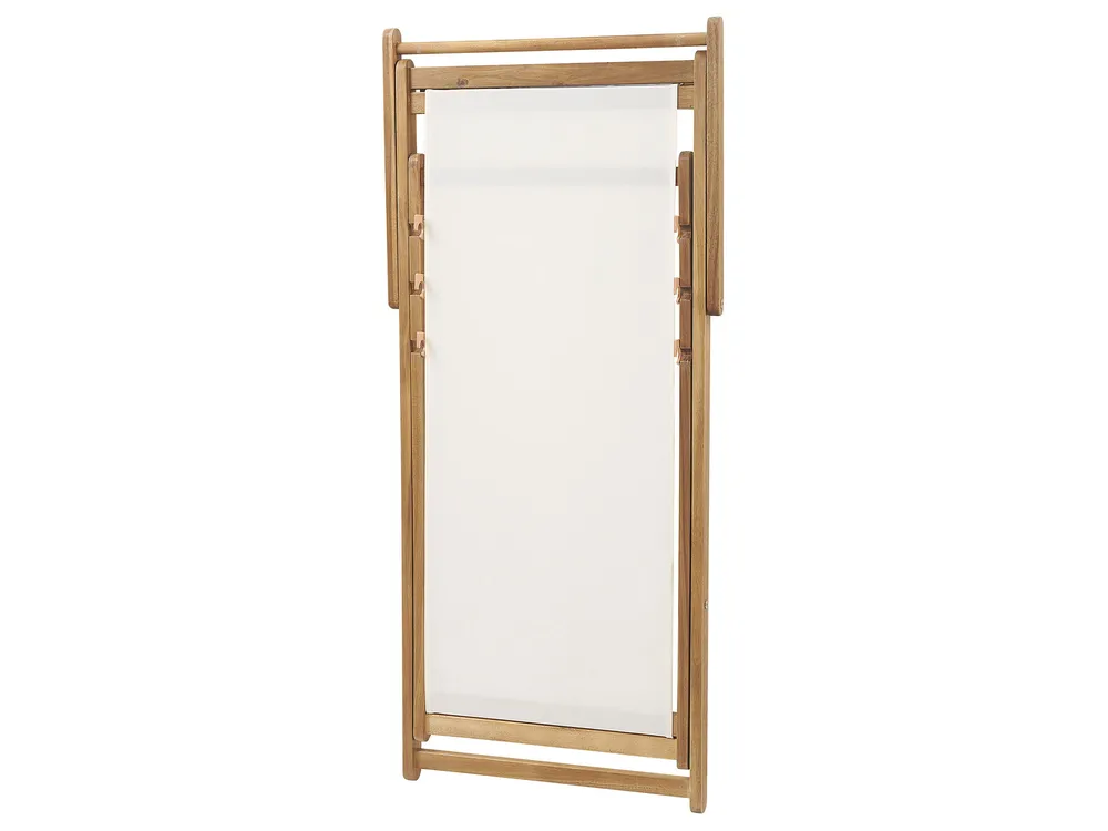 Folding Deck Chair ANZIO with Replacement Fabrics Acacia Wood Light Brown_860114
