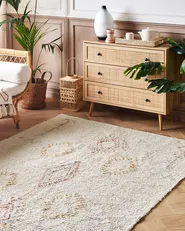 Rug BETTIAH Beige 140 x 200 cm Cotton_839199