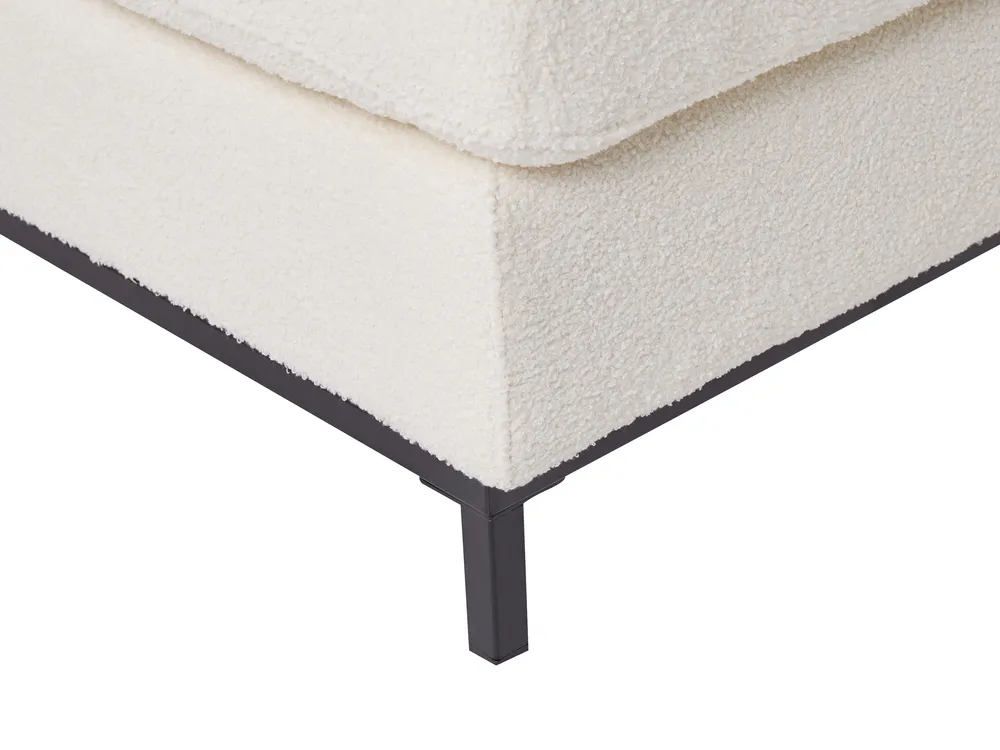 Corner Sofa 5 Seater OSLO with Ottoman Boucle White Right Hand_946756