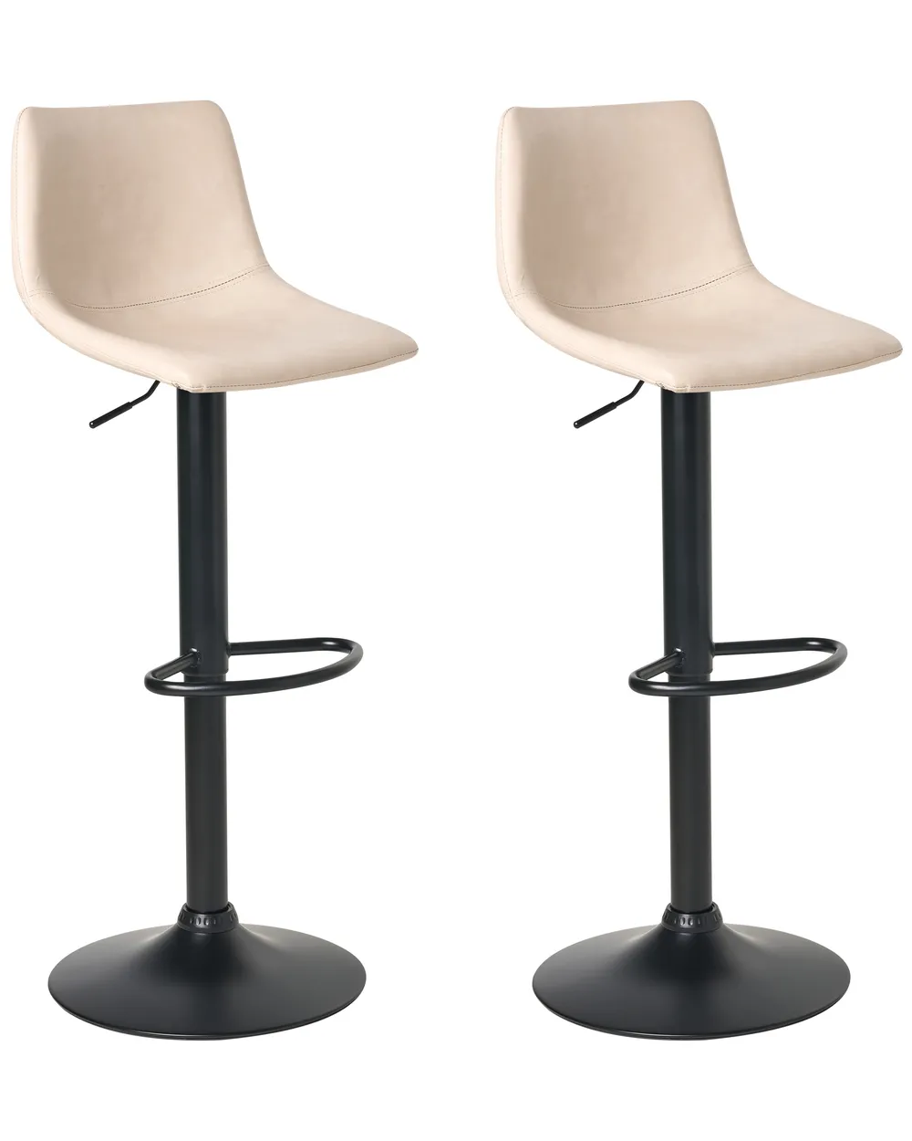 Set of 2 Bar Stools LEBRIJA Swivel Faux Leather Light Beige