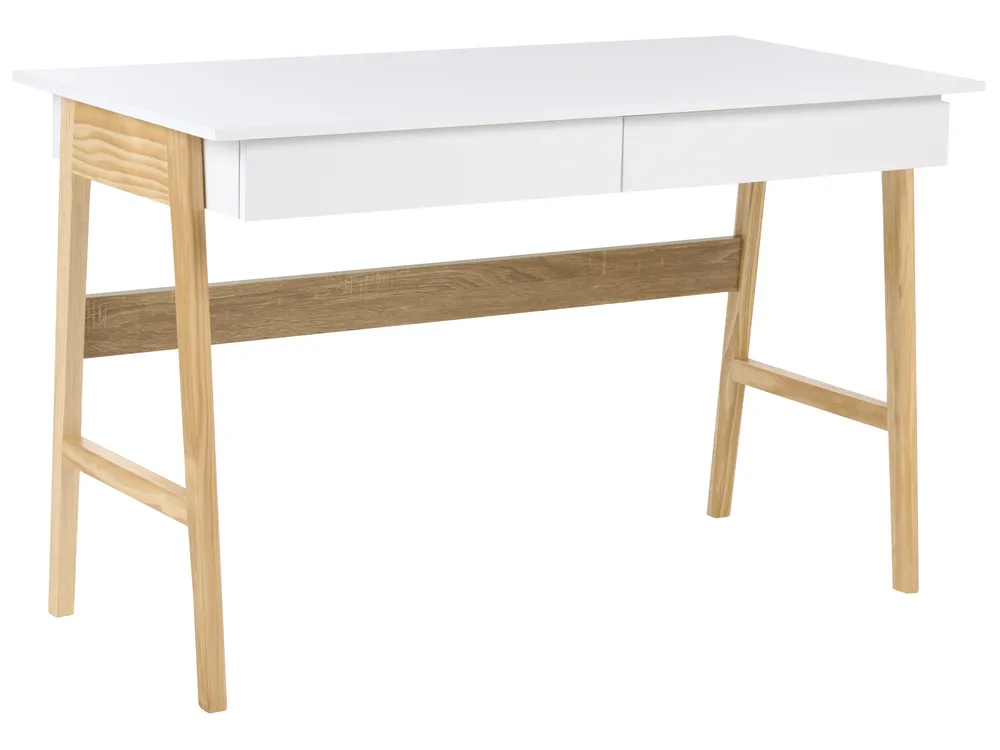 Home Office Desk THESLAY 120 cm 60 cm Light Brown/ White