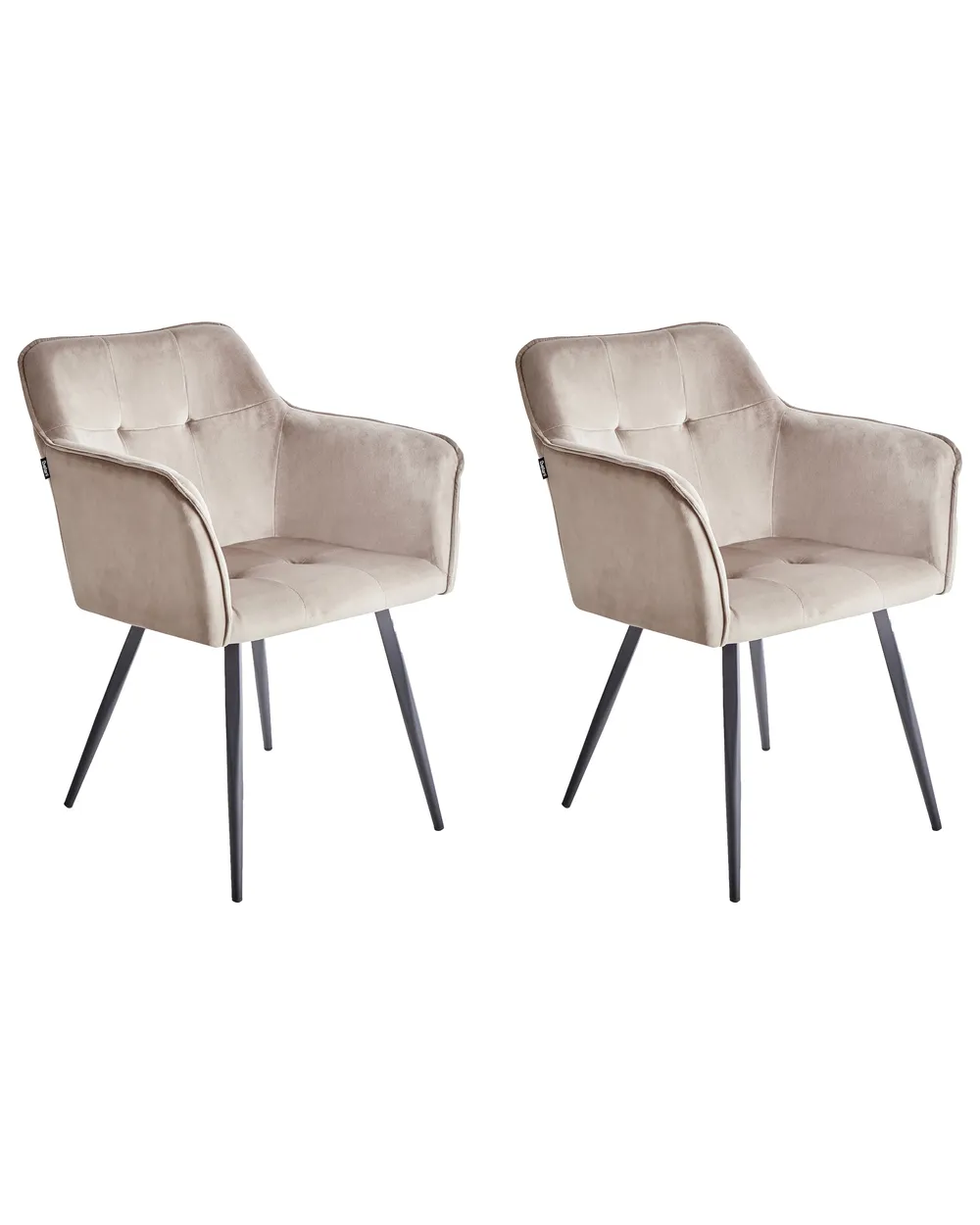 Set of 2 Dining Chairs JASMIN Velvet Taupe