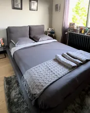 Bed Velvet MELLE 140 x 200 cm (EU Double) Dark Grey_991844