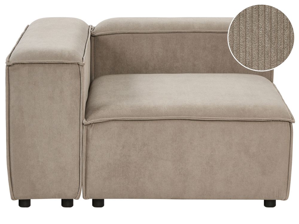 Corner Seat ARDAL Corduroy Light Brown Right Hand