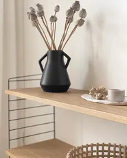 Kukkamaljakko FERMI 20 cm Keramiikka Musta_952393