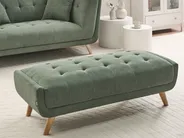 Sofa 2 Seater HABO with Ottoman Fabric Green_1076887