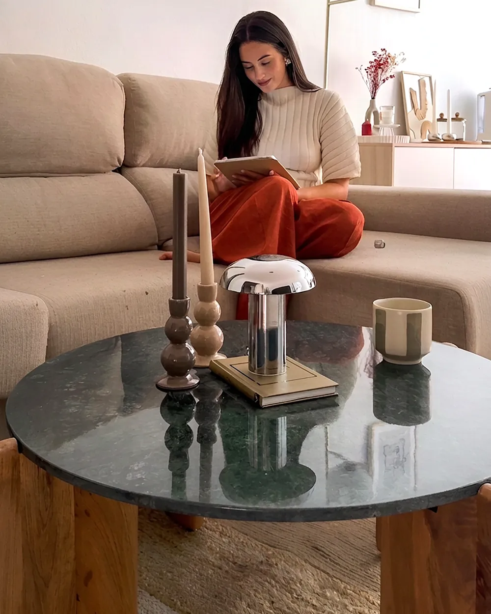 Coffee Table LUNO Marble Dark Green_1124937