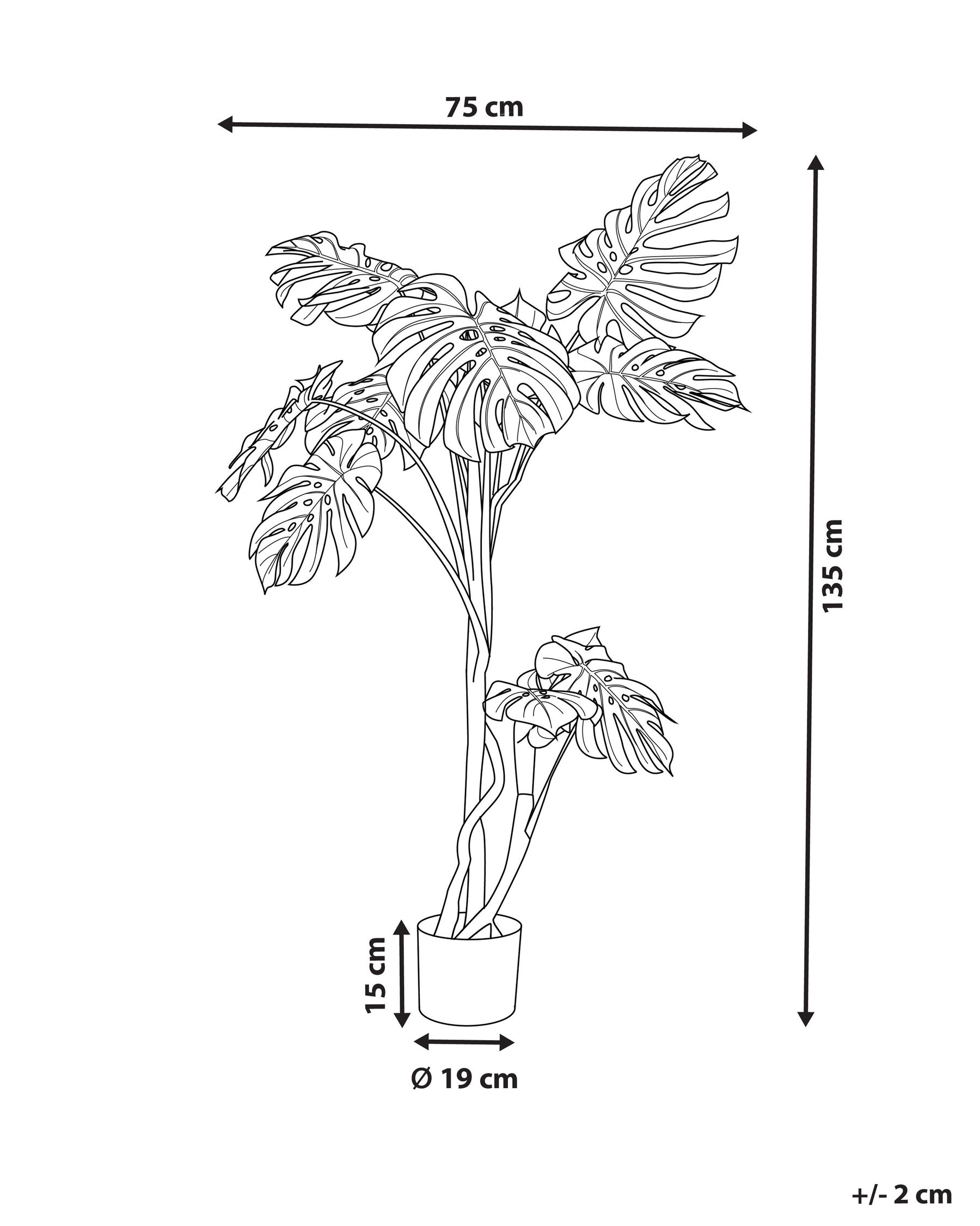 Konstgjord växt MONSTERA PLANT 135 cm Grön_917223