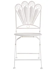 Bistro Set with Bench PAVIA Metal Off-White_1046355