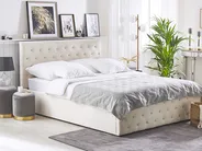 Ottoman Bed AMIENS Velvet Light Beige 180 x 200 cm (EU Super King)_791264
