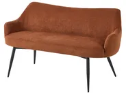 Dining Bench 2 Seater ARENDAL Fabric Golden Brown_1080938