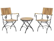 Bistro Set Folding LASCARI Acacia Wood Light Brown_1075215