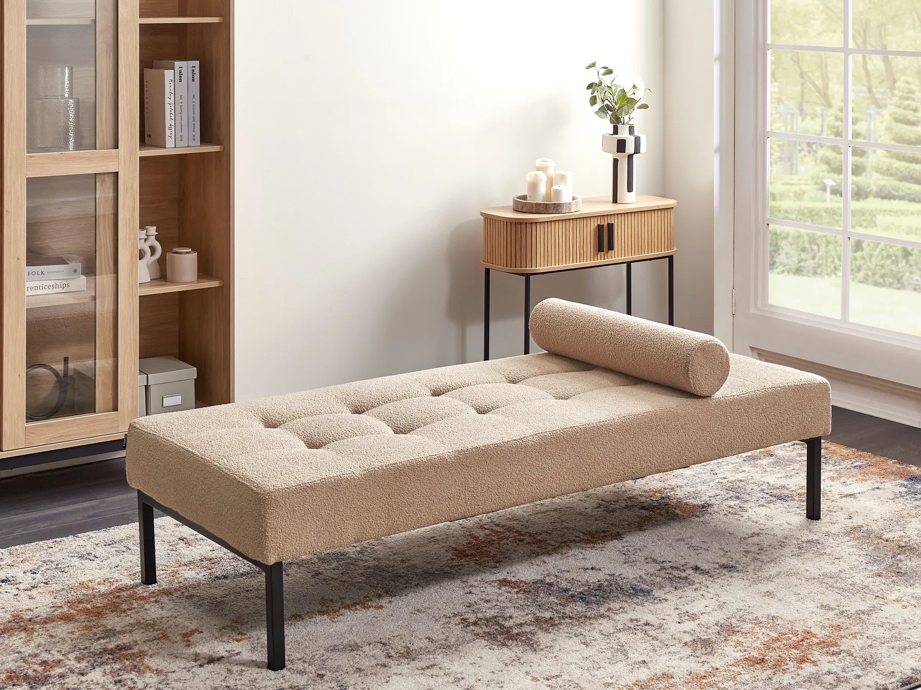 Chaise Longue CHINON Boucle Beige_931677