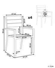 Set of 4 Garden Chairs PRATO Grey_782511